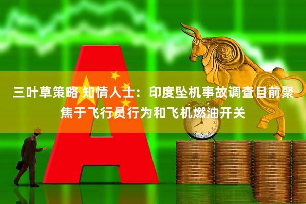 三叶草策略 知情人士：印度坠机事故调查目前聚焦于飞行员行为和飞机燃油开关