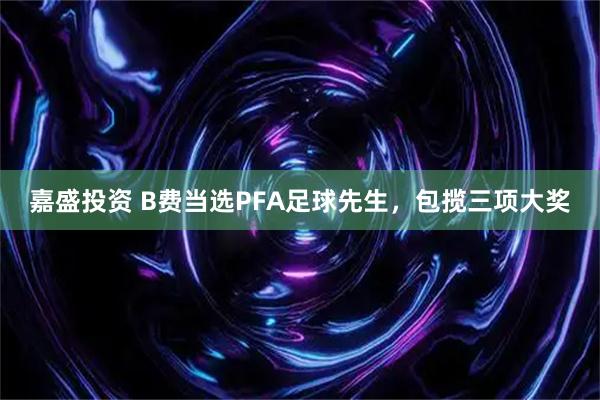 嘉盛投资 B费当选PFA足球先生，包揽三项大奖